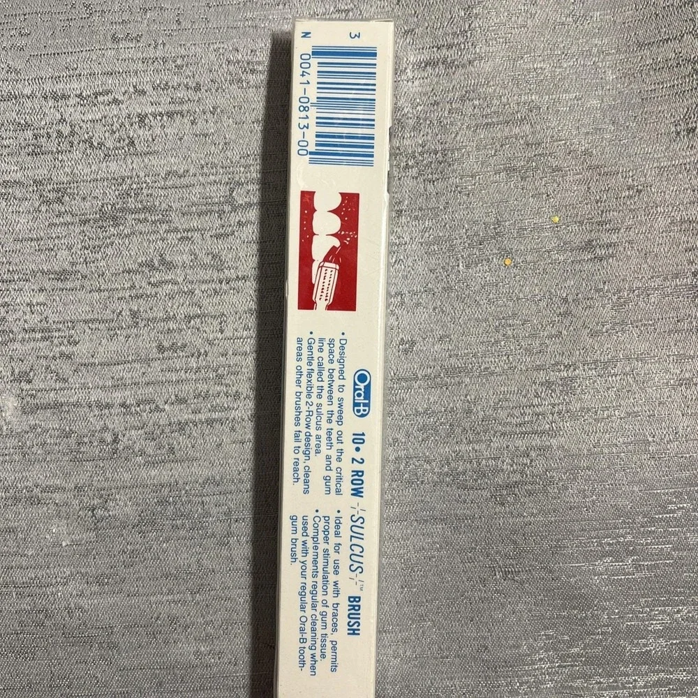 VTG Blue 1985 Oral-B 20•CHILD 3 ROW Toothbrush NIB Clear Round Polished Bristles